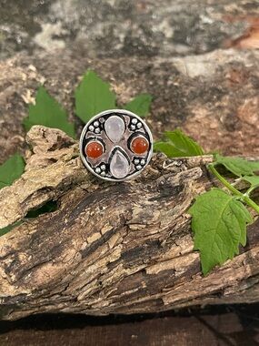 Carnelian Opalite 925 Sterling Silver Ring